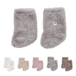 Konny Baby Fluffy Cozy Fleece Winter Booties for Infant (Beige)